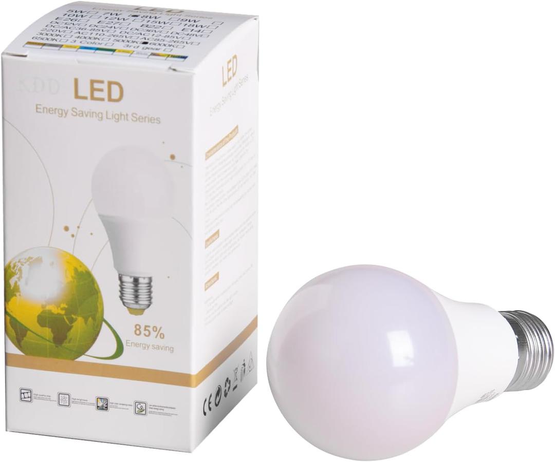 KDD LED Light Bulbs Soft White 2700K, 60 Watt Equivalent LED Bulbs, White LED Bulbs for Bedroom Living Room, Stand
