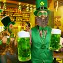 YQUQWN 10 Pcs St. Patricks Day Costume Accessories Set Leprechaun Outfit with Shamrock Hat Sequined Vest Bow Tie Glasses Necklace & Green Party Parade Decorations