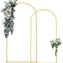 Zhisheng Balloon Arch Stand Wedding Metal Backdrop Arch Stand Gold Door Frame for Baby Ceremony Party Garden Decoration 7.2FT+6.6FT 2 Sets
