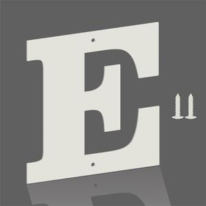 5 Inch White Metal Letters, Modern Metal House Address Letters and Numbers for Outside Signs, Outdoor Mailbox Numbers, for Door, Apartment, Office, Home Use(Letter E)