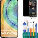 OLED for Samsung S21+ 5G LCD Screen Replacement for Galaxy S21 Plus 5g LCD Display SM-G996B SM-G996U 5G Digitizer Touch Screen Assembly Repair Part Black(with Frame,Fingerprint Function)