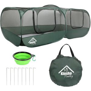 Kinsha Portable Chicken Coop Chicken with a New Upgraded Detachable Bottom Cover for Small Animals Foldable Outdoor Indoor Enclosure Chicken Pen- and Complete with a Feeder Bowl and Storage Bag