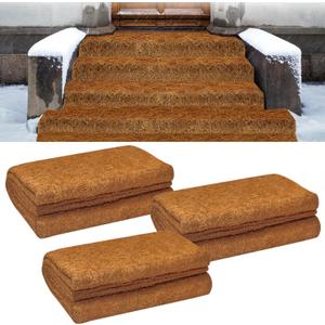 Patelai 3 Pcs 30 x 79 Inch Wide No Slip Ice and Snow Carpet Outdoor Mats Natural Coconut Fiber Carpet Liner Roll Snow Mats for Winter Outdoor Safety Front Door Garden Hallway Walkway Porch Stairs