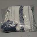 Boho Throw Pillow Covers 20x20 Set of 2 Woven Tufted Farmhouse Pillows Cover with Tassels Textured Striped Cushion Case Neutral Pillow Cases Decorative Pillowcase for Sofa, Couch, Bed, Dark Blue