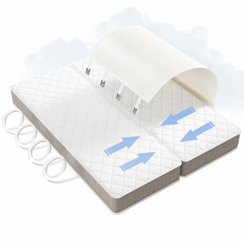 Gretion Twin to King Bed Converter, Split King Gap Filler for Adjustable Bed, Bed Bridge Twin to King, Large Bed Converter with 4 Metal Buttons and Straps for Mattresses, 220 * 90 cm