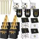 Patelai 24 Pcs 2026 Graduation Gift Set for Men Women 12oz Stainless Steel Tumbler Mug Cups with Lid and Straw Pens and Card Set with Gift Bags for High School College Male Graduates