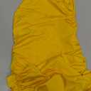 Mizoci Women's Sexy Sleeveless Ruched Spaghetti Strap Bodycon Mini Club Party Dress, X-Small, Yellow