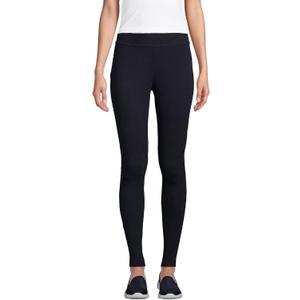 Lands' End Women's Starfish Mid Rise Knit Leggings (X-Small Petite, Black)