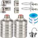 2PCS Float Valve,1/2" to 3/4'' water level control float valve, 304 Stainless Steel Fully Automatic water shut off valve, Automatic Water Level Controller for Water Tank, Pool, Livestock Troughs.