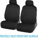 BDK PolyPro Car Seat Covers Full Set in Solid Black, Front and Rear Split Bench Seat Covers for Cars, Easy to Install Car Seats Cover Set and Accessories for Auto Trucks Van SUV - Solid Black
