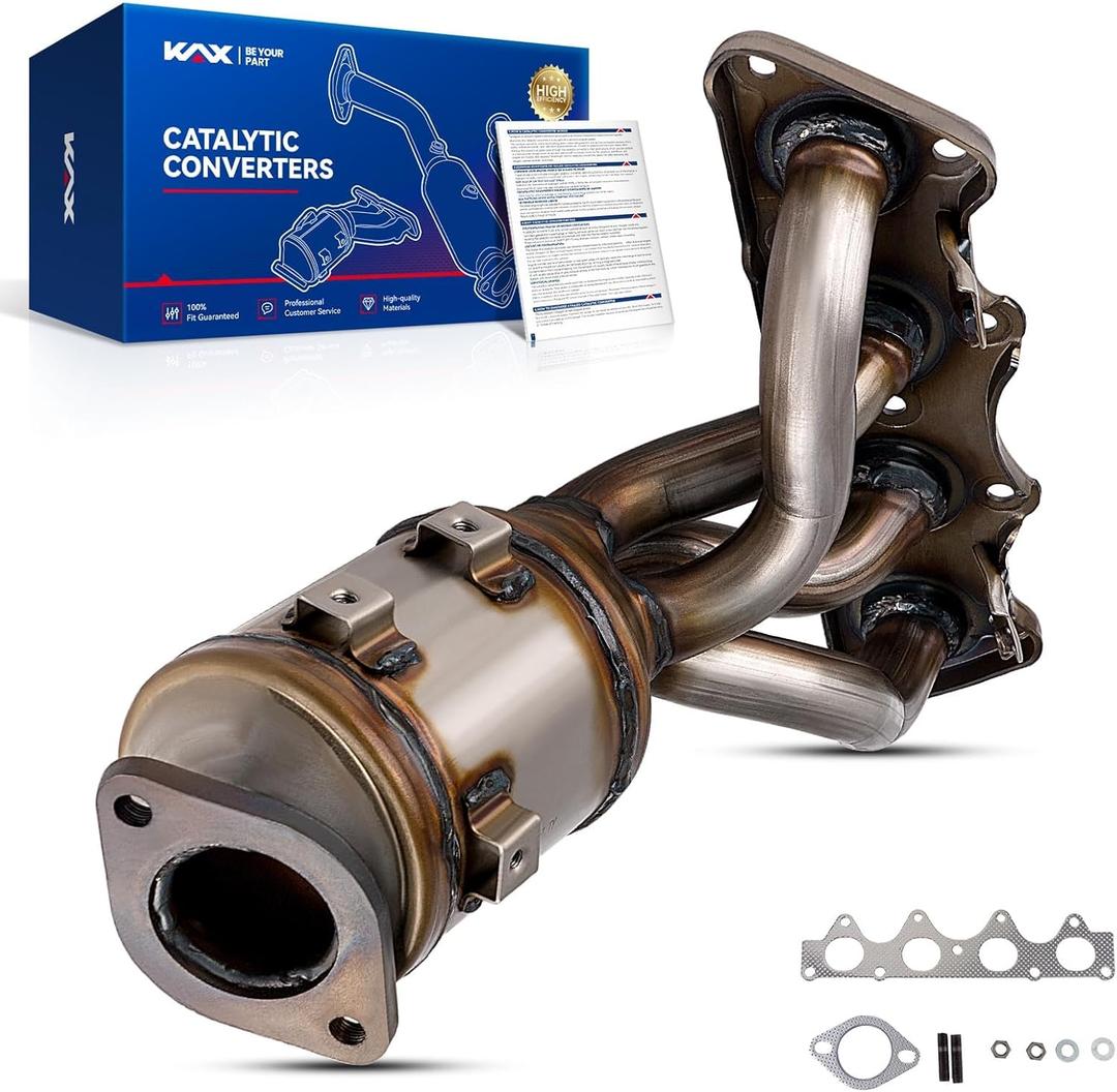 KAX Catalytic Converters 674-891 fit for 2012-2019 Accent/Soul/Rio 1.6L 2012-2017 Ve-loster 1.6L, 674891 High Flow Stainless Steel Catalytic Converter(EPA Compliant)