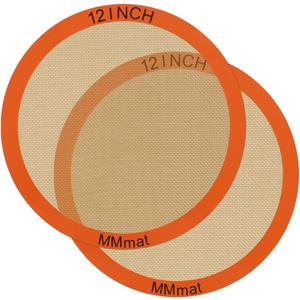 Silicone Baking Mats Set of 2 Round Non-Stick Reusable Air Fryer Linner - Best German Silicone - 12 inch