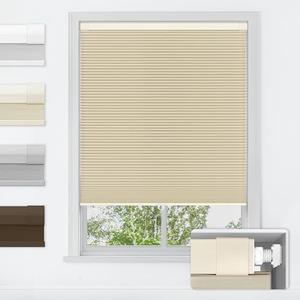 LazBlinds No Tools No Drill Cordless Cellular Shades, Blackout Light Blocking Honeycomb Shades for Home, Thermal Insulation Blinds for Windows, 30" W x 64" H, Beige