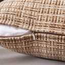 MIULEE Outdoor Waterproof Throw Pillow Covers Decorative Farmhouse Water Resistant Cushion Covers for Tent Patio Garden Couch Sofa Pack of 2, 24x24 Inch Beige