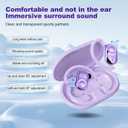 AI Translation Earbuds, Translation Earbuds Real Time, 144 Accents Real-Time Translation, Two-Way Translator Device with APP for iOS for Android, Suitable for Travel Learning (Purple)