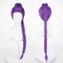 Wiggy Mermaid Long Purple Braid Wig for Women Purple Base Wig with Braids Ponytail Clip + Cap for Stage Party Halloween Costume Cosplay