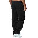 AIFARLD Men's Cargo Pants with Pockets Cotton Hiking Sweatpants Casual Athletic Jogger Sports Outdoor Trousers Relaxed Fit (Large, Black)