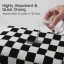 REDKISS 2 Piece Large Black and White Bath Towels Set - 27x55 Highly Absorbent 600GSM Cotton Checkered Towels for Bathroom Decoration, Retro Checkered Design