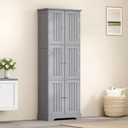 ChooChoo Tall Bathroom Storage Cabinet with 6 Doors, Freestanding Floor Cabinet with Adjustable Shelves, Grey Pantry Cabinet for Bathroom, Kitchen, Laundry Room, 23.6 inches x 11.8 inches x 63 inches
