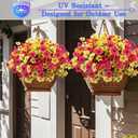 Geegoods Artificial Flowers for Outdoors, 16 Bundles UV Resistant Fake Plastic Flowers in Rose Red and Yellow, Faux Spring Summer Flowers for Porch Patio Garden Planters Window Boxes