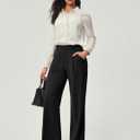 Ewedoos Wide Leg Pants Woman Stretchy Work Dress Pants Women Trendy 2026 Business Casual Outfits Comfort Fit Slacks Trousers, L