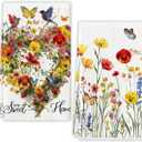 Spring Kitchen Towels Decorative Set Easter Butterfly Dish Towels Summer Birds Flowers Decor Jesus Spring Decorations for Home Party