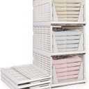 yazi 4 Pack 4XL Foldable Plastic Closet Storage Baskets