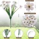 ColoPlay 24 White Bundles Artificial Flowers for Outdoors/Indoors Fake Flowers Plants for Indoor Outside Garden Porch Window Box Home Wedding Farmhouse