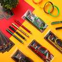 Ctosree 24 Set Happy Kwanzaa Gifts Bulk Ballpoint Pens with Greeting Cards Kwanzaa Ballpoint Pens Bookmark Card and Silicone Bracelet Heritage Holiday Party Favors Goodie Bag Fillers Stuffers
