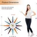 Large Wall Clock 31 Inch Modern Wall Clock Starburst Mid-Century Modern Decor Non-Ticking Battery Operated Colorful Clock Home Decorations for Living Room Bedroom Kitchen Office