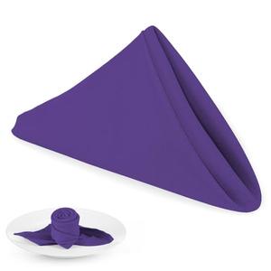 PLOYMONO Purple Heavy Duty Polyester Napkins - 17 x 17 Inch Solid Washable Cloth Dinner Napkins - Set of 8 Napkins with Hemmed Edges - Great for Weddings, Parties, Banquets Dinner & More