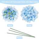JPSOR 40pcs Artificial Hydrangea Silk Flower Heads with Stems, Fake Flowers for Wedding Centerpiece Home Garden Party Decoration (Blue)