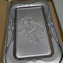 4pcs Silver Serving Trays Set, 13.8"x8.7"/35x22cm Stainless Steel Mirror Polished Decorative Trays Metal Party Platters Elegant Food Display Plate for Charcuterie Desserts Snacks Canapés Fruit