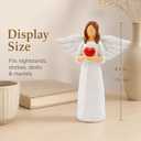 Sympathy Gifts for Loss of Loved One - 6.9" Angel Sympathy Gift, Memorial Gift for Loss of Dad Mom Grandmother, Angel Figurine for Bereavement Remembrance Gifts, Angel Statue Holding a Heart