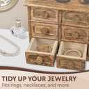 Handmade Wooden Jewelry Box 11" x 9.5" - Engraved Knobs, Top Symbol Markings, Strong and Durable Mango Wood - Large Jewelry Box for Women, Men - 3 x 2 Layer Jewelry Box