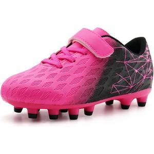 brooman Kids Firm Ground Soccer Cleats Boys Girls Athletic Outdoor Football Shoes