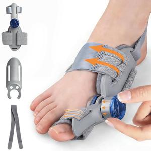 Bunion Corrector for Women  Man Big Toe, Treatmedy Bunion Fix, Adjustable Toe Straightener, Orthopedic Bunion Splint for Relief, Comfortable & Breathable for Day/Night, Suitable for Left and Right Feet(Gray)