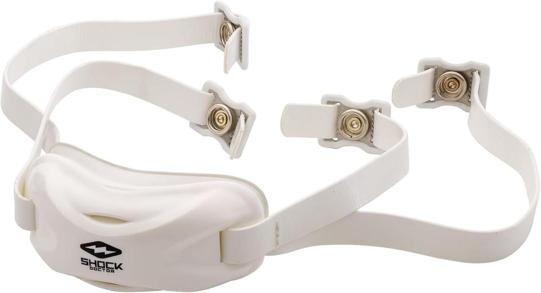 Shock Doctor Football Helmet Chin Strap, Adjustable Straps, Youth & Adult (White)