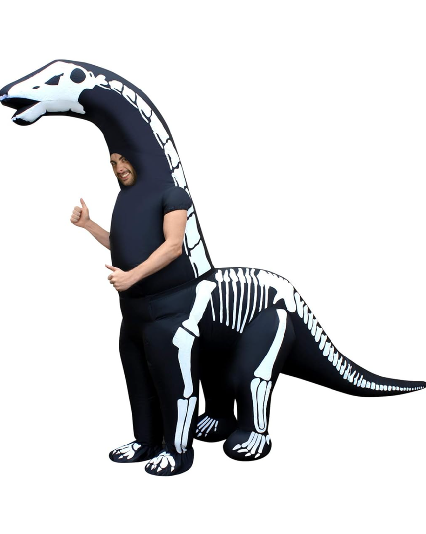 Morphsuits Inflatable Dinosaur Skeleton Costume for Adults, Fun Inflatable Skeleton Outfit for Halloween Parties One Size