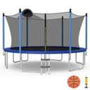 15 FT Outdoor Large Trampoline Safety Enclosure Net w/ Basketball
