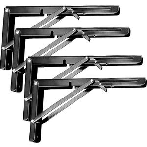 ZOENHOU 4PCS 12 Inch Folding Shelf Brackets, 242lbs Heavy Duty Metal Collapsible Shelf Brackets with Screws, Wall Mounted Hanging Shelves for Workbench, Laundry Station