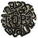 Puideon 36Pcs Chenille Letter Number Patches,Self Adhesive Patches Stick on Patch for Fabric Clothes Hats Bags Jackets(A-Z,0-9)(Black)