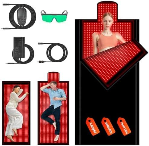 SNGKMSYG Large Red Light Therapy Blanket for Full Body 84.65″ x33.46″~55.12″ Red Light Therapy Sleeping Bag Whole Body Infrared Mat 2680pcs 660nm&850nm Dual Wavelength LED Beads