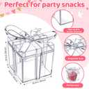 Novabright 24 Pcs Mini Clear Gifts Boxes with Bow 2.3x2.3x2.3 Inches Plastic Individual Wedding Cupcake Boxes for Baby Shower Birthday Candy Snack Treats Party Favors Decorations