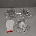 Silver Mirrors Wall Decor, Metal Sunburst Mirror Wall Art Christmas Decorative Mirrors, 9 inch Home Christmas Decoration Rhinestone Small Mirror for Living Room Entryway Set of 3