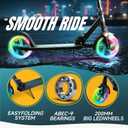 Kick Scooter for Kids Ages 8+ Teens & Adults, with Front handbrake and Rear Brake, and Adjustable Handlebars, Big Sturdy PU Flash Wheels Great Gift & Toy