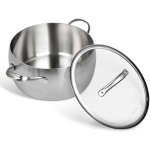 5 Quarts Stock Pot, 18/10 Satinless Steel Stockpot with Lid, 3mm Thickness Heavy Duty Cooking Pot for Pasta, Chili, Stews, Soup Pot for Gas, Electric, Induction, Halogen & Ceramic Cooktops