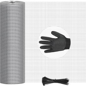 8in x 20ft Hardware Cloth Hot-Dip Galvanized Welded Chicken Wire Fencing - Heavy Duty 1/4inch 19 Gauge Wire Mesh for Garden, Chicken Coop, Rabbit Cage, Rodent, Poultry Enclosures & Predator Protection