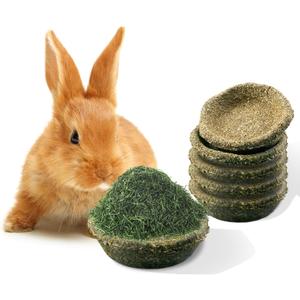 5 Pack Furry Timothy Hay Chewing Bowl for Guinea Pig & Bunnies,Edible Guinea Pig Food,Guinea Pig Toys, Bunny Toys