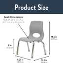 Children’s Factory MyPosture Plus 8" Chair, Gray with Chrome Legs, 2 Pack, Stackable Ergonomic Seating Solution for Classrooms and Homeschools, Size: 8" Seat, 13.5"D x 11.25"W x 18.5"H